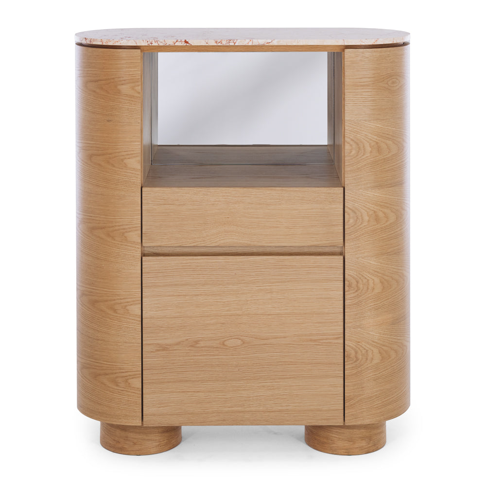 Natural Oak and Marble Bar Cabinet | Furniture by Design.