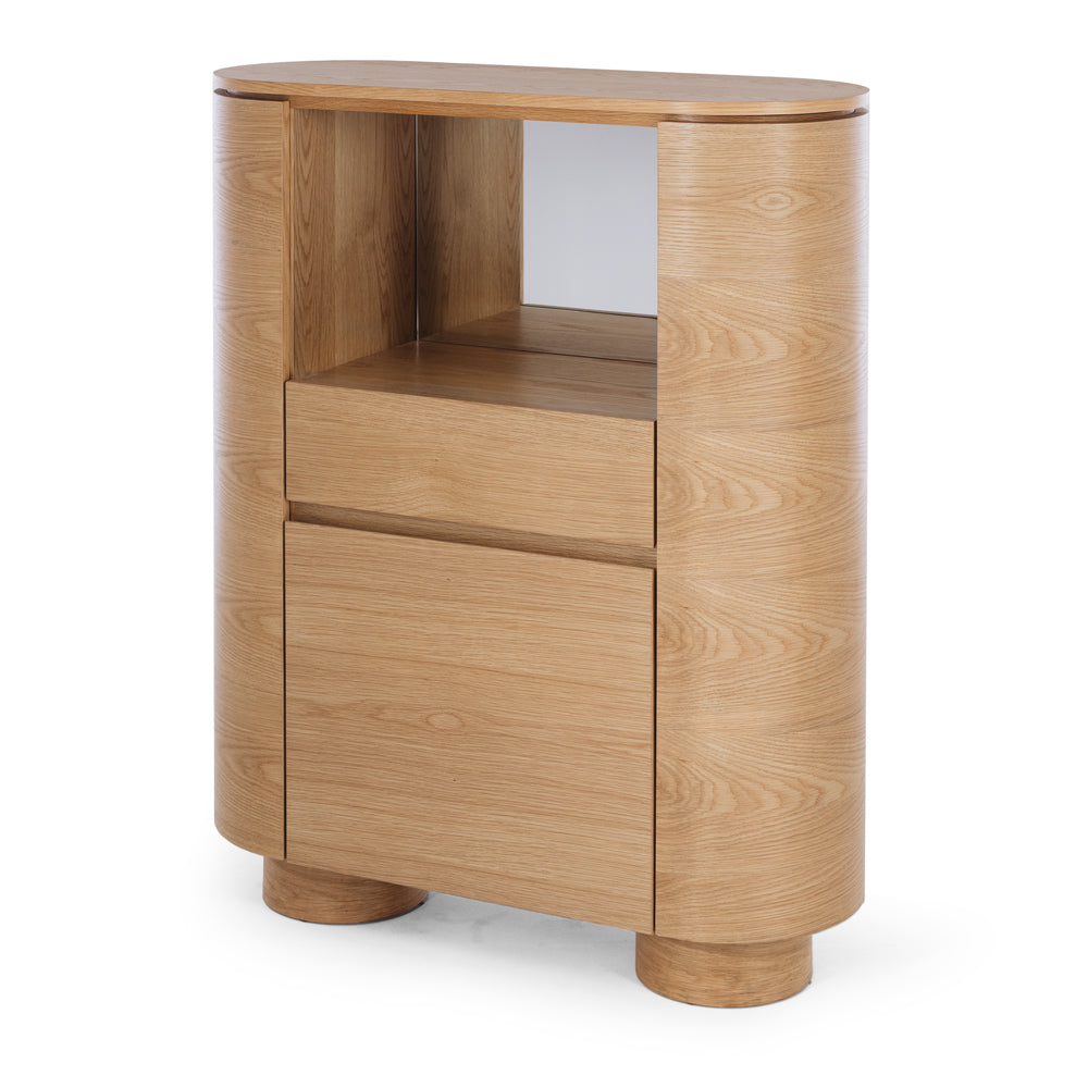 Akita Natural Oak Bar Cabinet (Oak Top)-FurniturebyDesign.