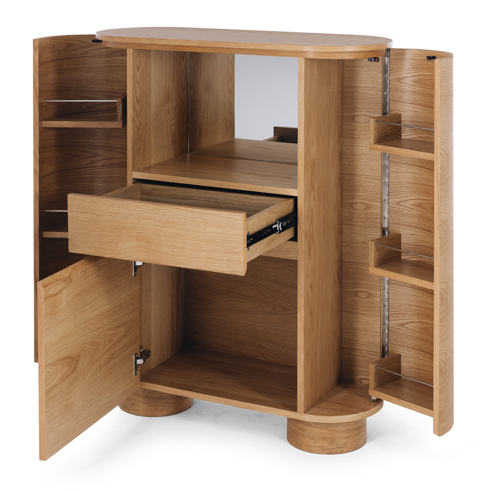 Akita Natural Oak Bar Cabinet (Oak Top)-FurniturebyDesign.