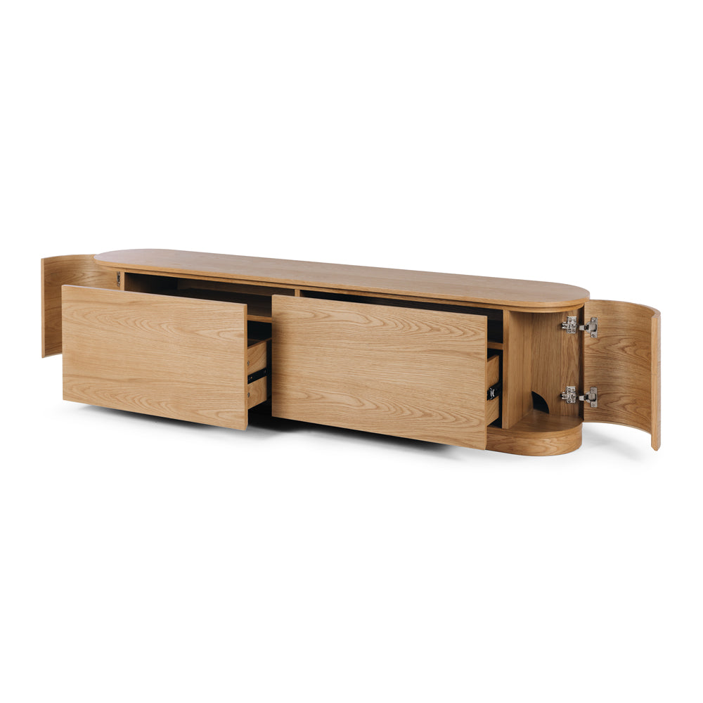 Natural Oak Entertainment Unit (Oak Top)-FurniturebyDesign.