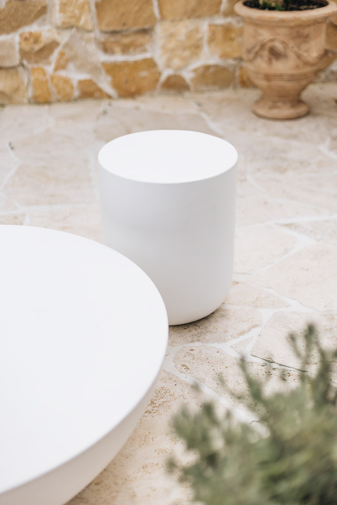 Blanc Concrete Outdoor Side Table-FurniturebyDesign.