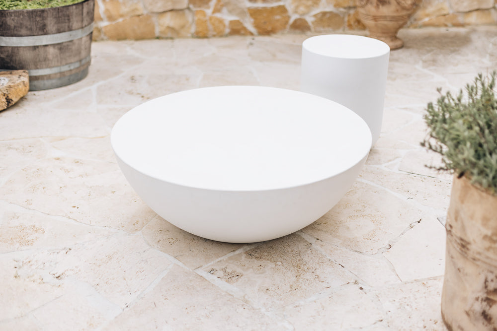 Blanc Concrete Outdoor Coffee Table-FurniturebyDesign.