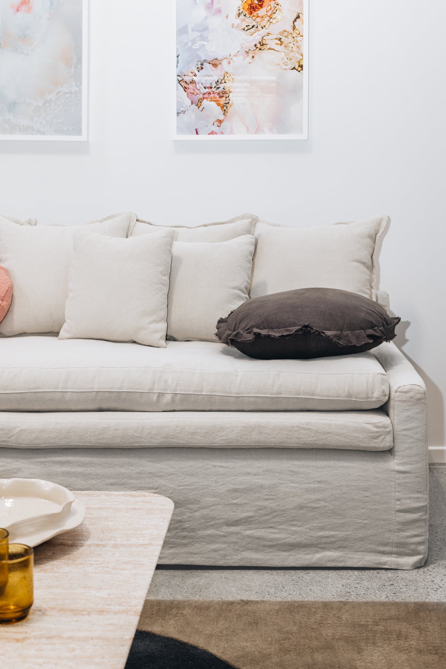 White Slipcover 3 Seater Sofa - Furniture by Design