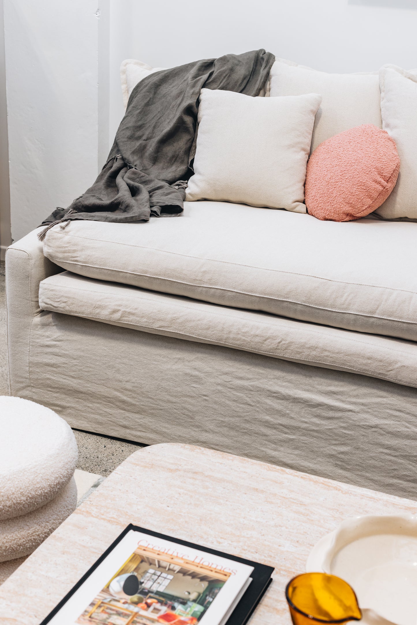 White Slipcover 3 Seater Sofa - Furniture by Design