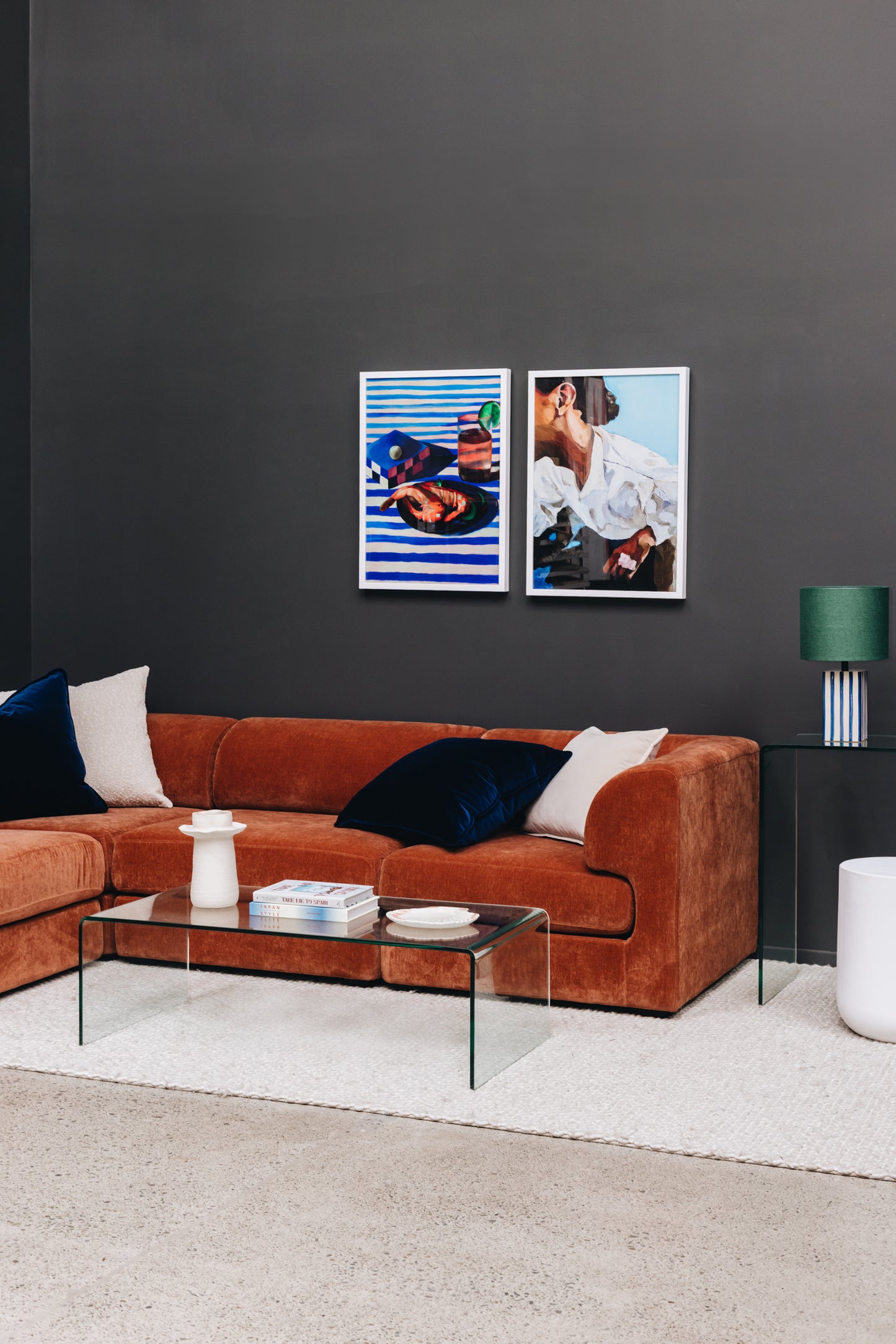 Harmony 5 Seater Modular Cnr Rust setting