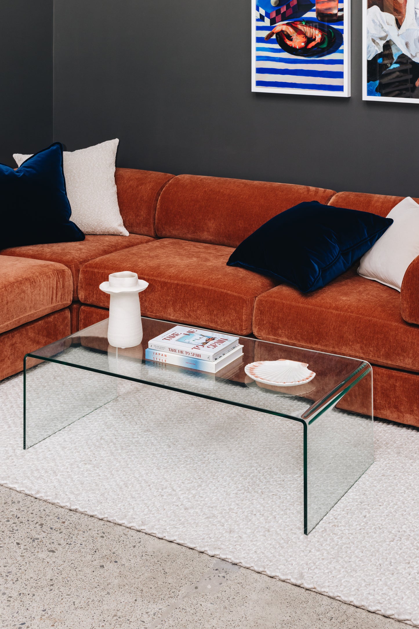Harmony 4 Seater Corner Sofa setting in rust