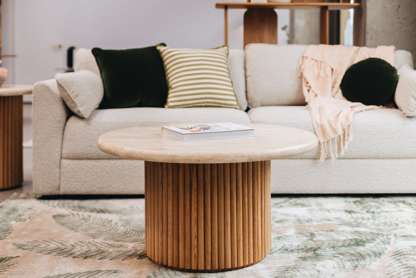 Rho Travertine Coffee Table-FurniturebyDesign.