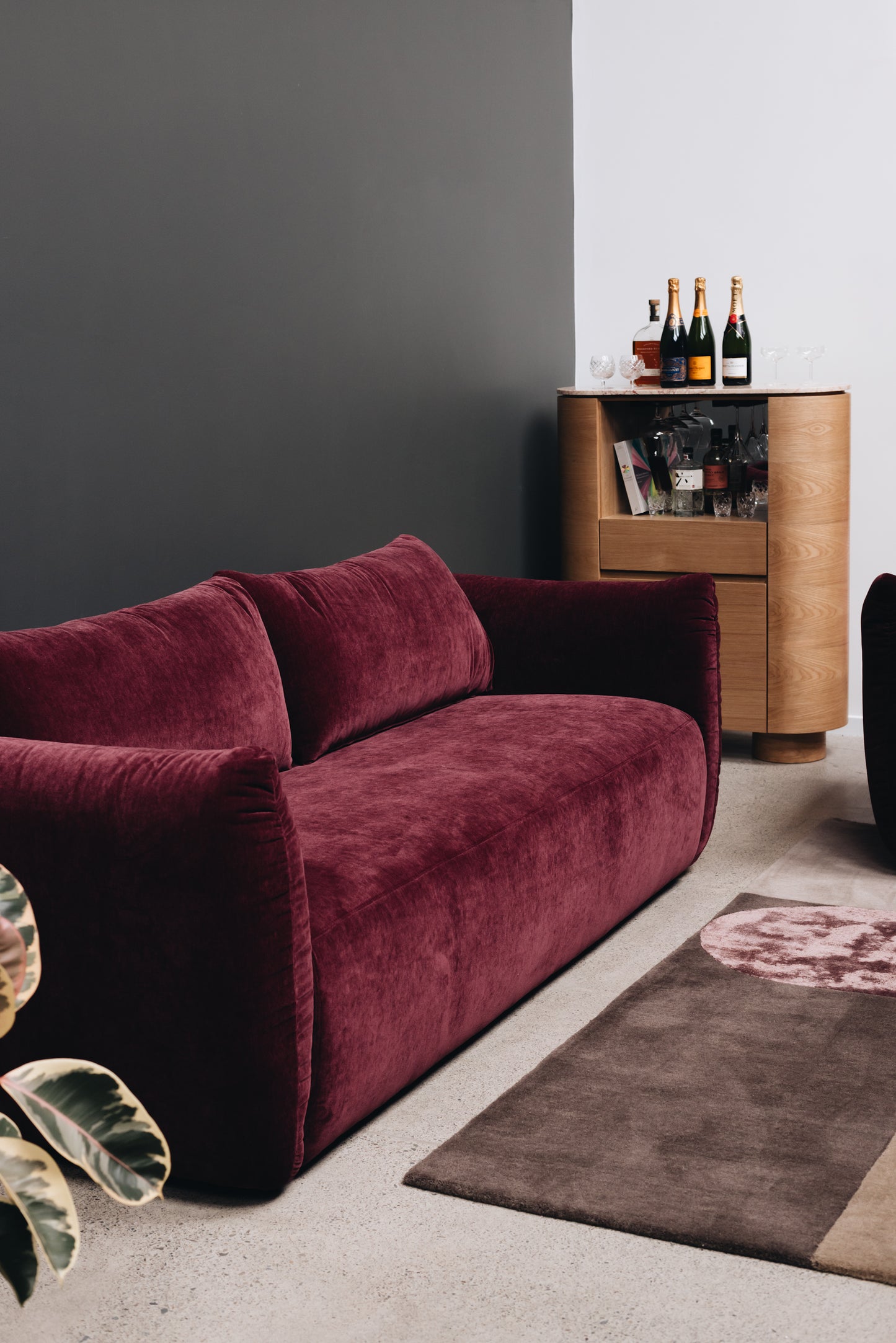 Grace 3 Seater Sofa - Claret-FurniturebyDesign.