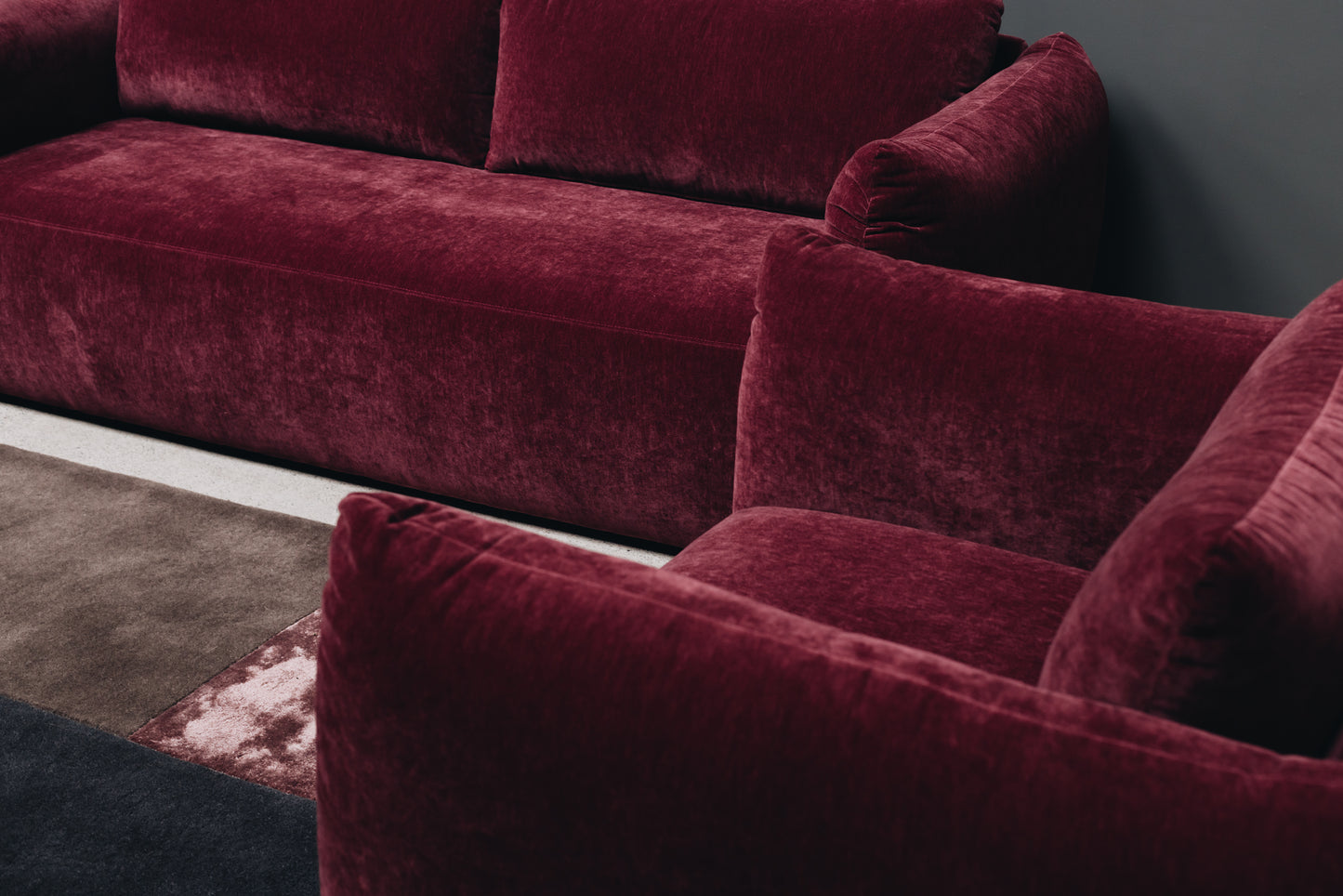 Grace 3 Seater Sofa - Claret-FurniturebyDesign.