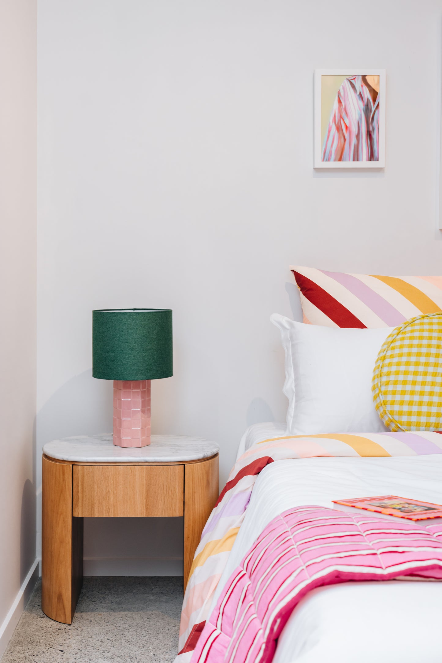 Clover 1 Drawer Bedside - Marble Top-FurniturebyDesign.