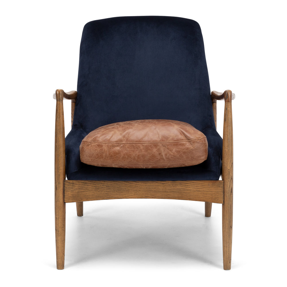 Steiner Armchair Velvet Dark Blue-FurniturebyDesign.