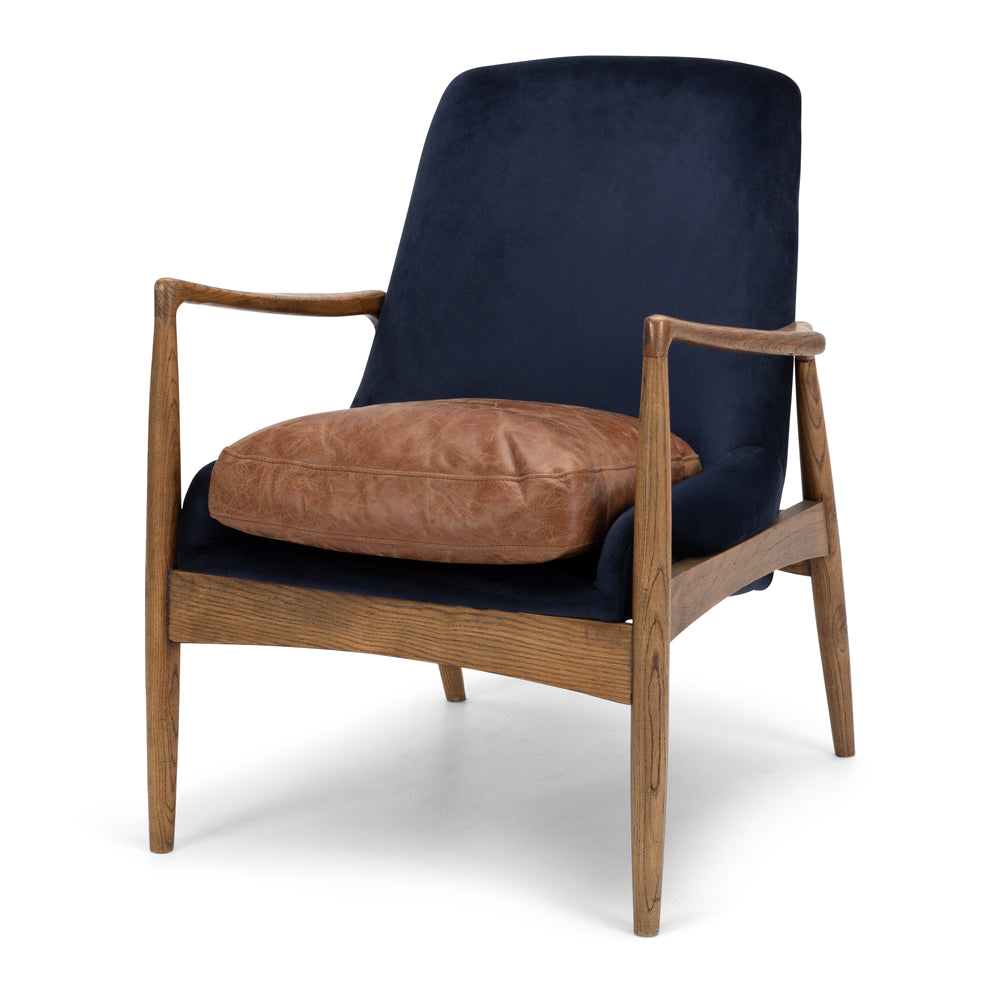 Steiner Armchair Velvet Dark Blue-FurniturebyDesign.
