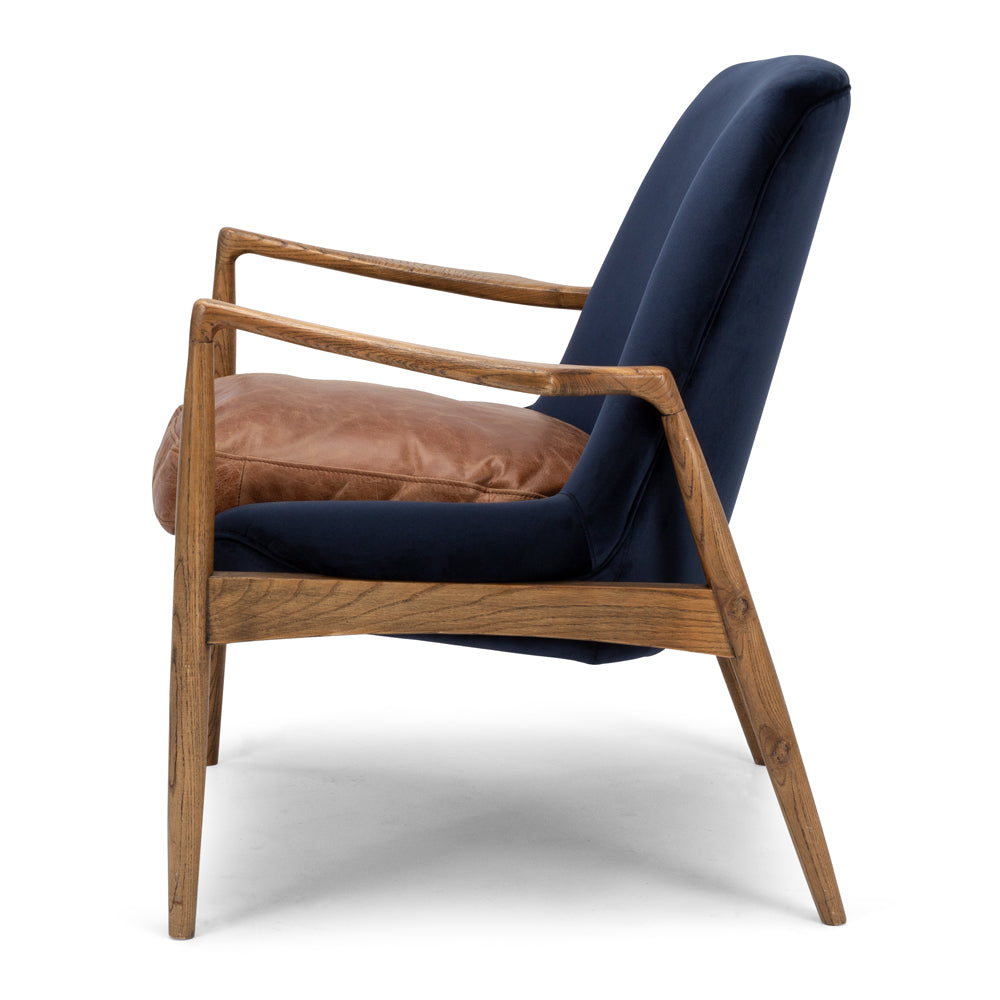 Steiner Armchair Velvet Dark Blue-FurniturebyDesign.