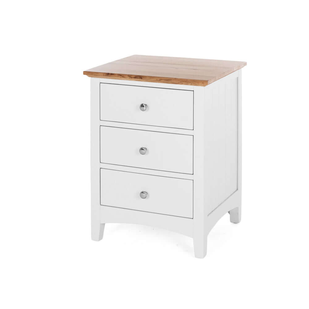 Jessica 3drw Bedside Oak-FurniturebyDesign.