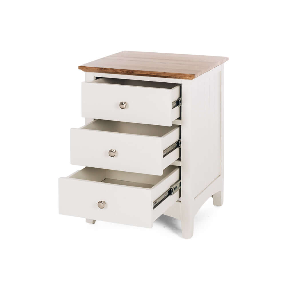 Jessica 3drw Bedside Oak-FurniturebyDesign.