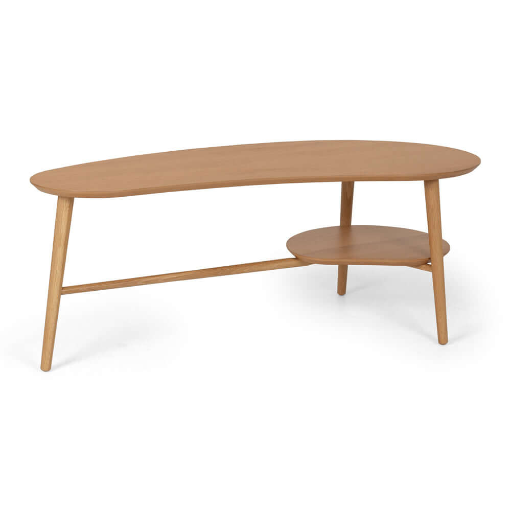 Oslo Coffee Table Shaped with Shelf-FurniturebyDesign.