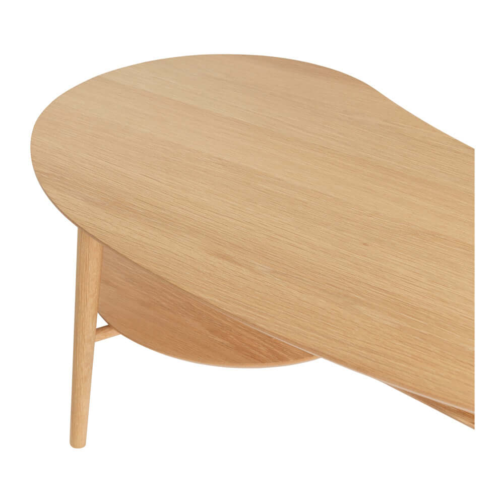 Oslo Coffee Table Shaped with Shelf-FurniturebyDesign.