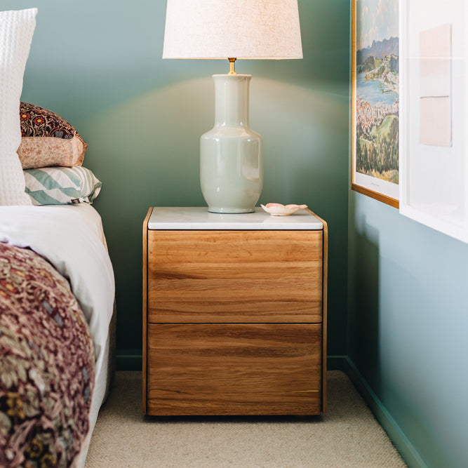 Cube Bedside Marble Top-FurniturebyDesign.
