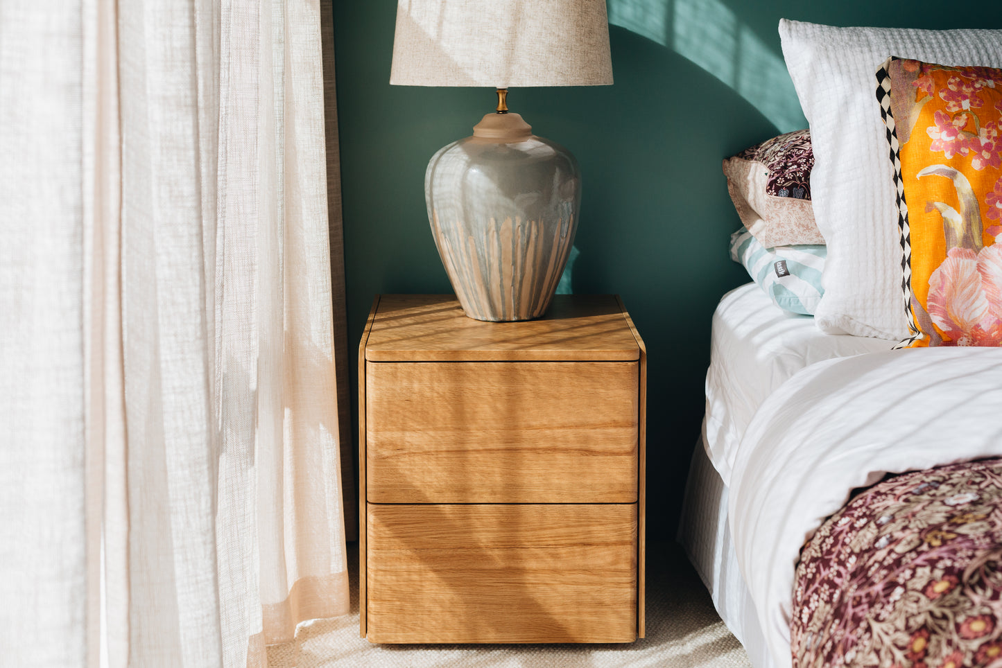 Cube Bedside Natural Oak-FurniturebyDesign.