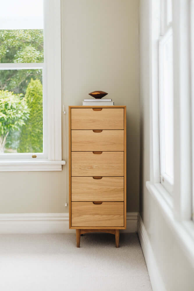 Oslo Tallboy 5drw-FurniturebyDesign.