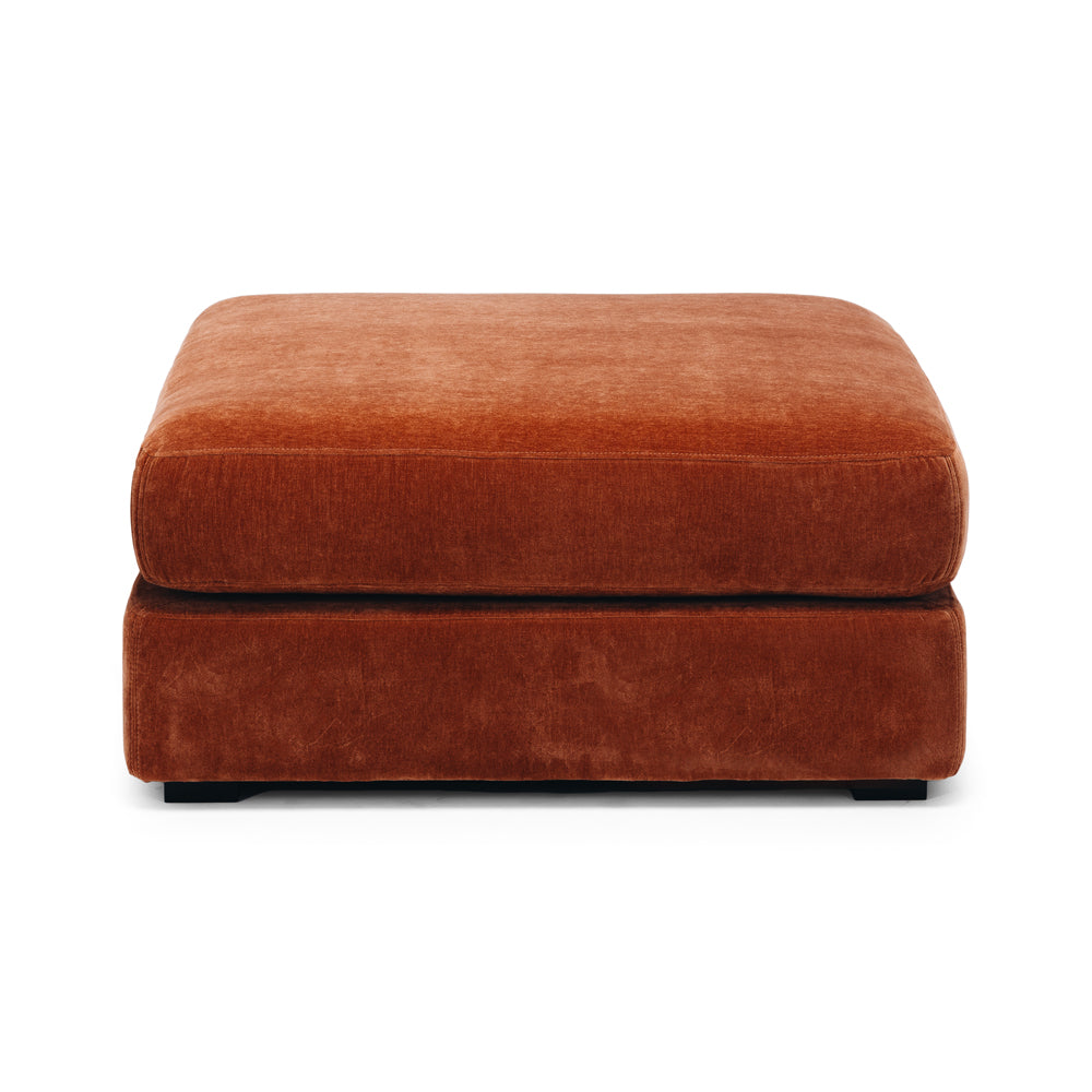 Harmony Ottoman - Rust velvet