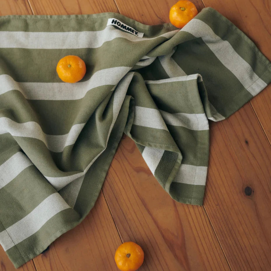 Tea Towel - Matcha Stripes-FurniturebyDesign.