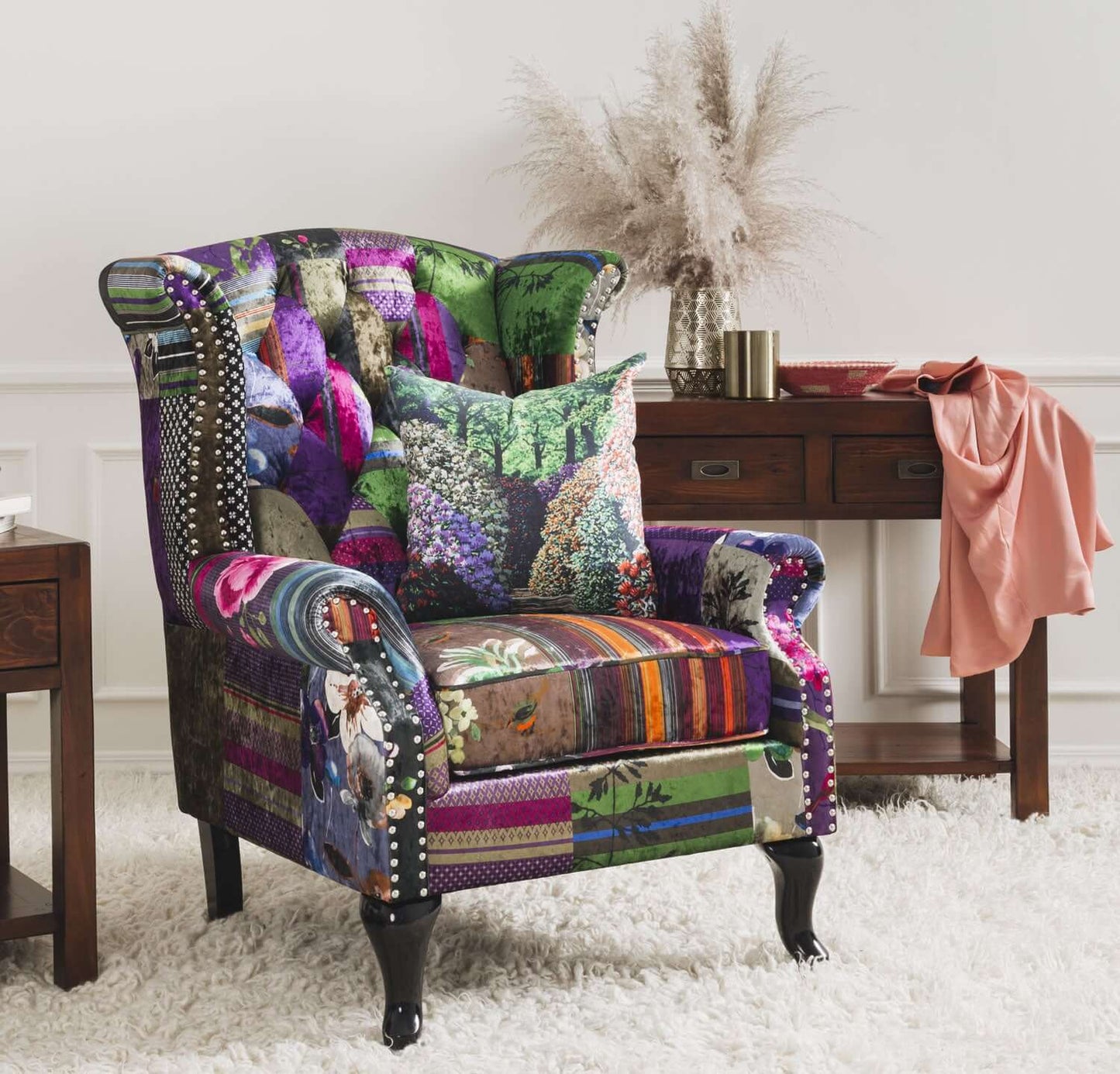 Patchwork Wingback Chair - Furniture by Design