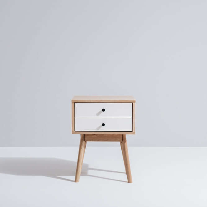 White Radius Bedside Table - Furniture by Design