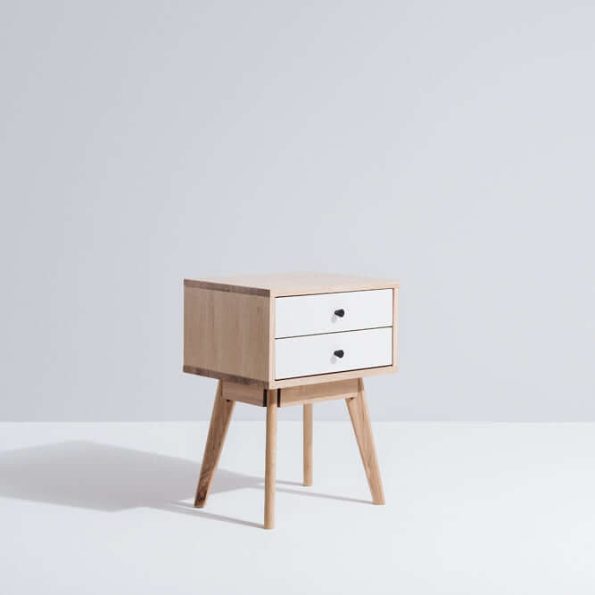 White Radius Bedside Table - Furniture by Design