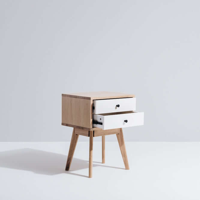 White Radius Bedside Table - Furniture by Design