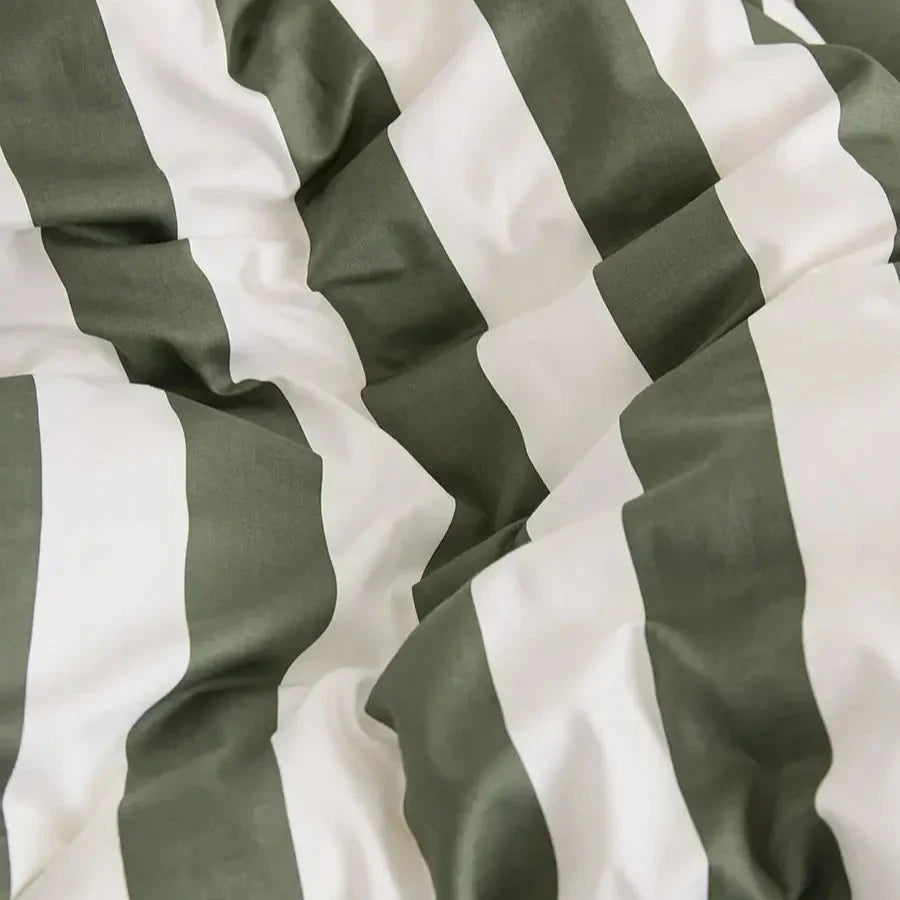 Organic Cotton Duvet - Matcha Stripes-FurniturebyDesign.