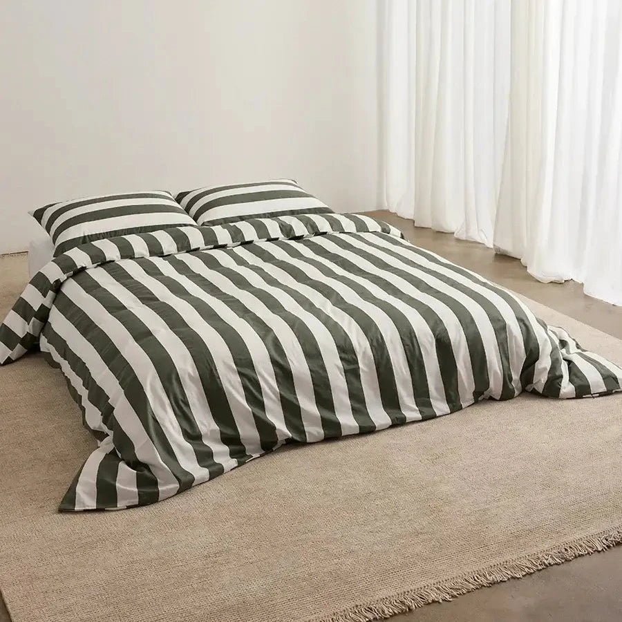 Hommey Cotton Pillowcase - Matcha Stripes