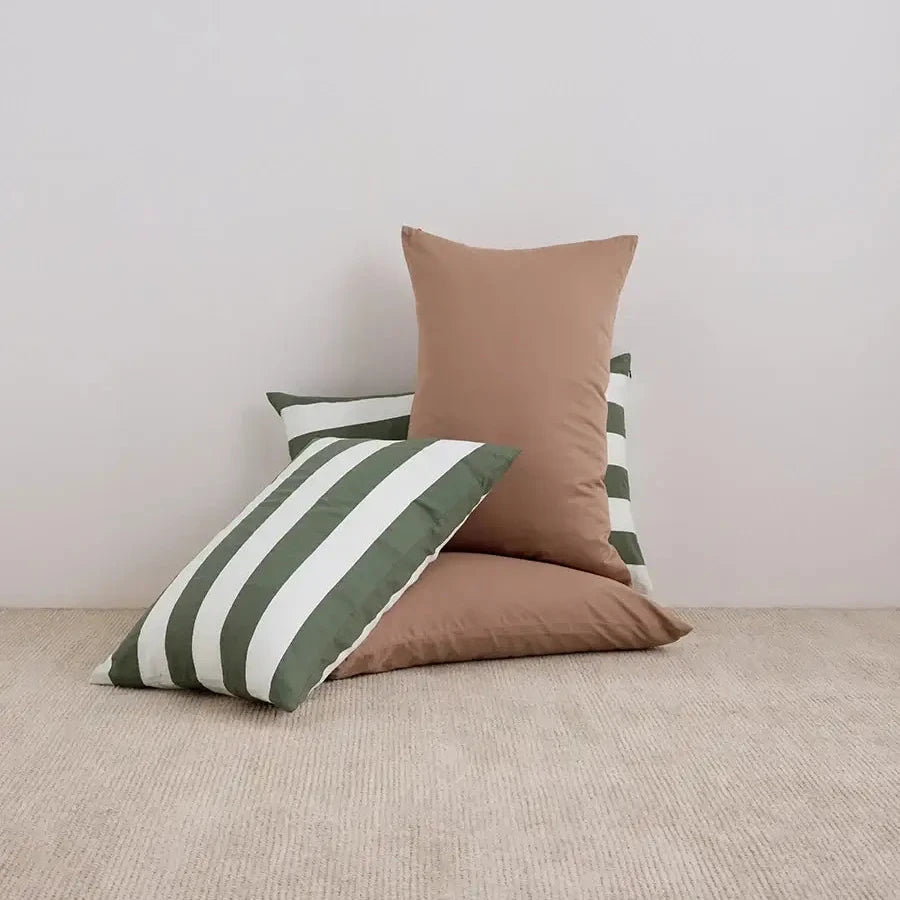 Hommey Cotton Pillowcase - Matcha Stripes