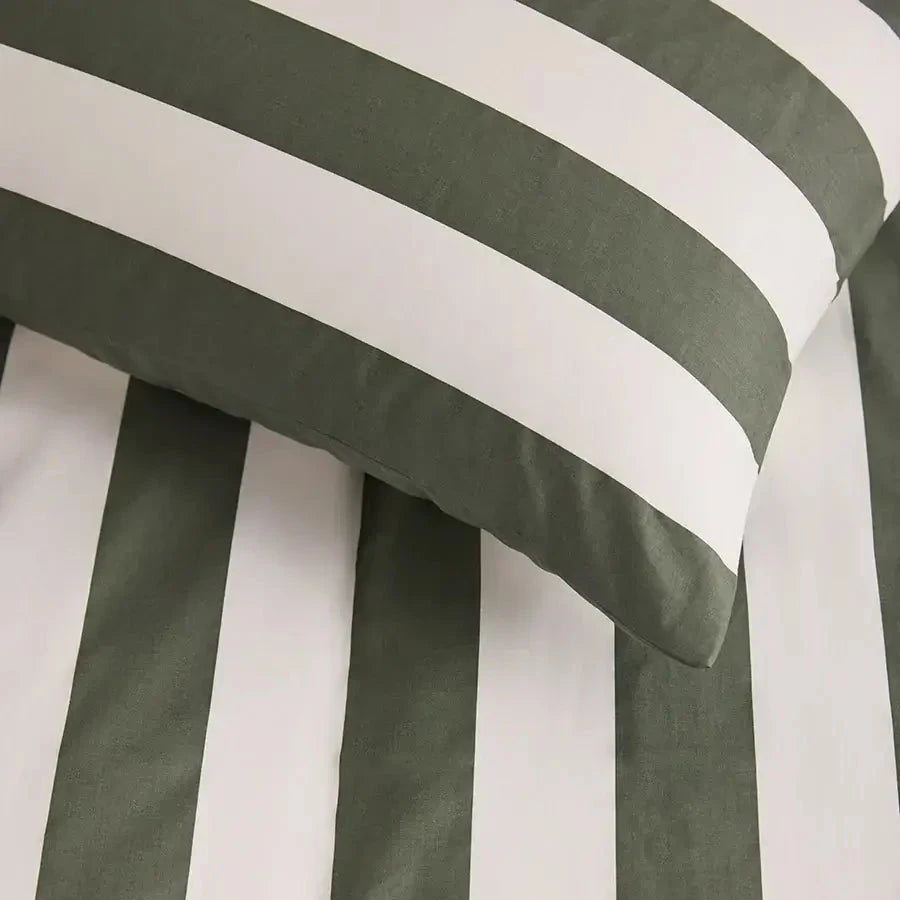 Hommey Cotton Pillowcase - Matcha Stripes