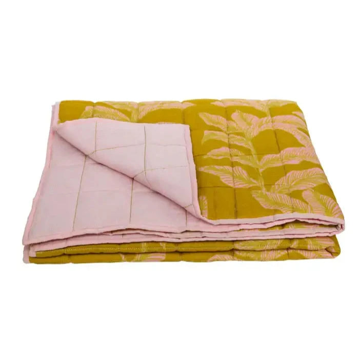 Meridian Gold Quilted Throw-FurniturebyDesign.