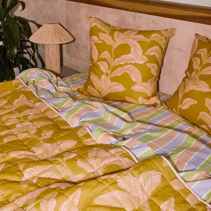 Meridian Gold Quilted Throw-FurniturebyDesign.