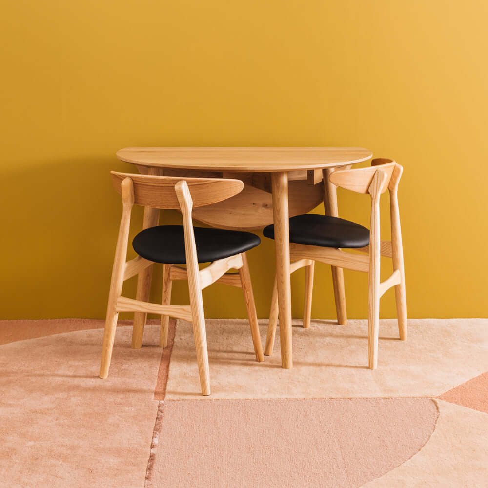 Nordik Round Drop-leaf Dining Table-FurniturebyDesign.