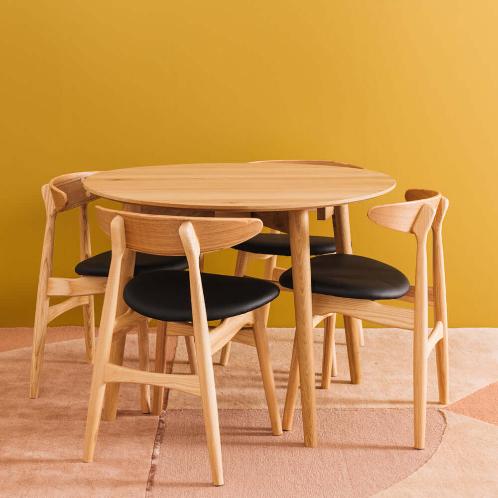 Nordik Round Drop-leaf Dining Table-FurniturebyDesign.