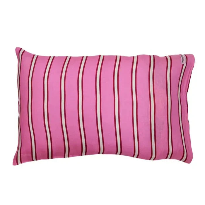 Raspberry Stripe Pillowcase Set-FurniturebyDesign.