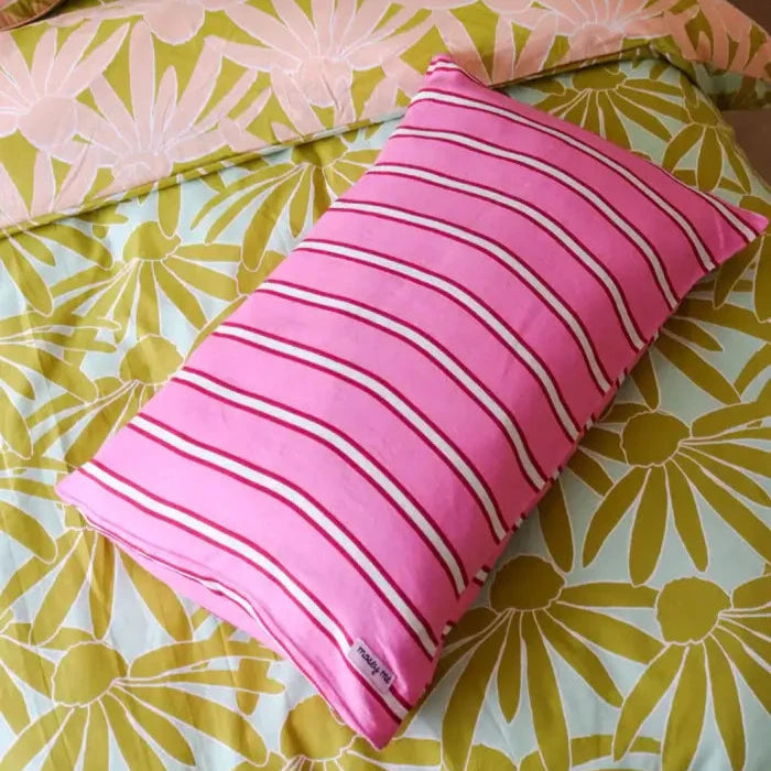 Raspberry Stripe Pillowcase Set-FurniturebyDesign.