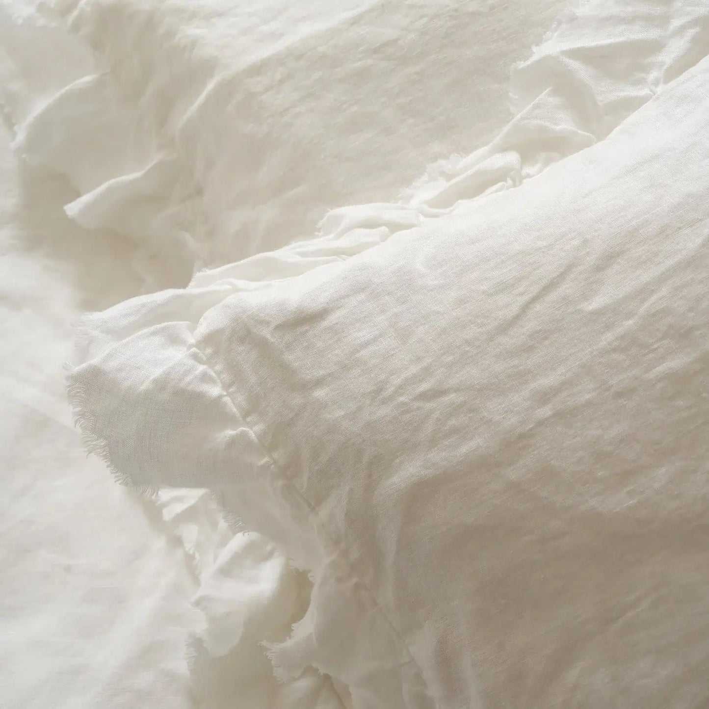 French Flax Ruffle Pillowcases-FurniturebyDesign.