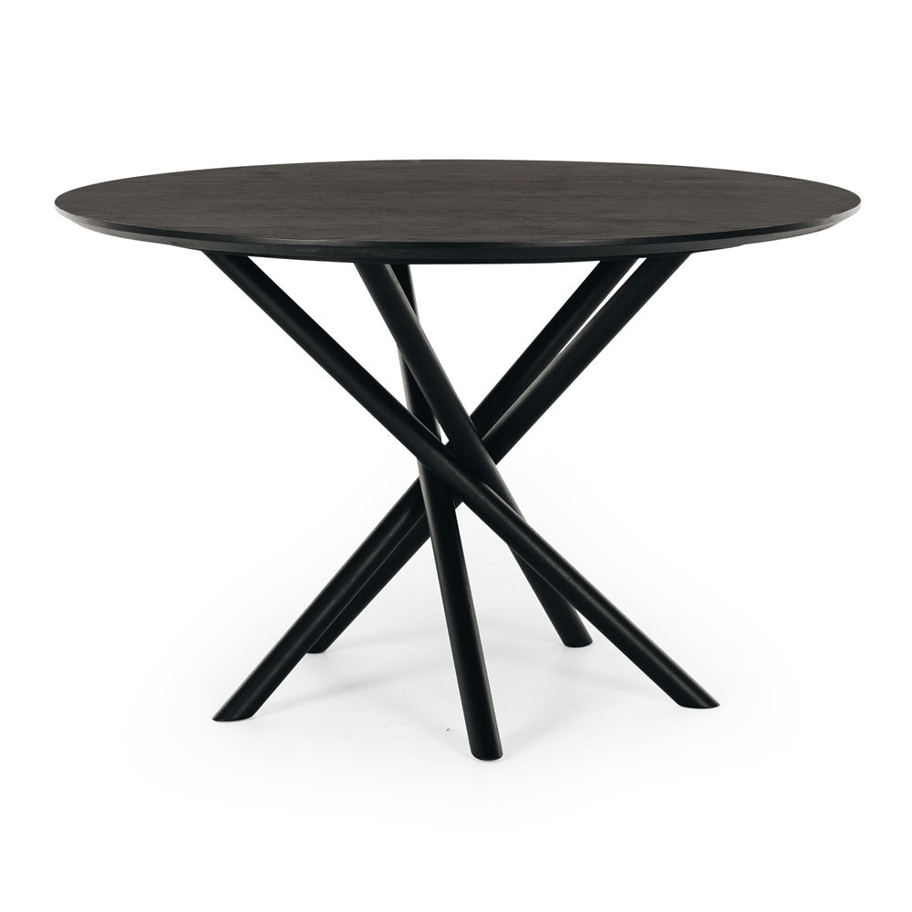 Harper Japandi Dining Table in Black Oak
