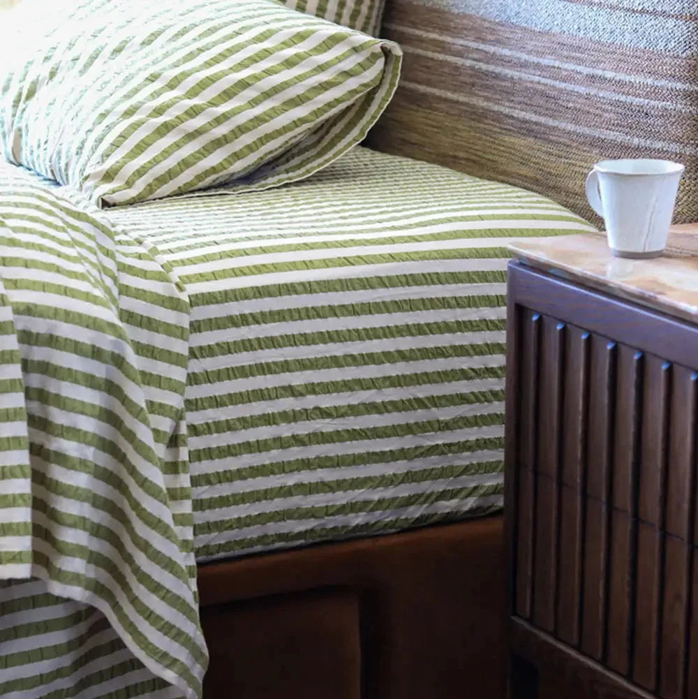 Seersucker Fitted Sheet-FurniturebyDesign.