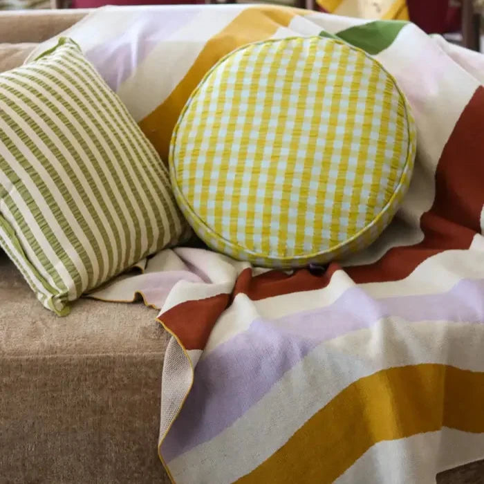 Citrus Seersucker Cushion-FurniturebyDesign.