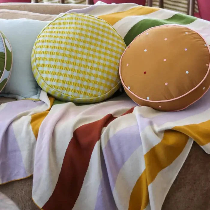 Citrus Seersucker Cushion-FurniturebyDesign.