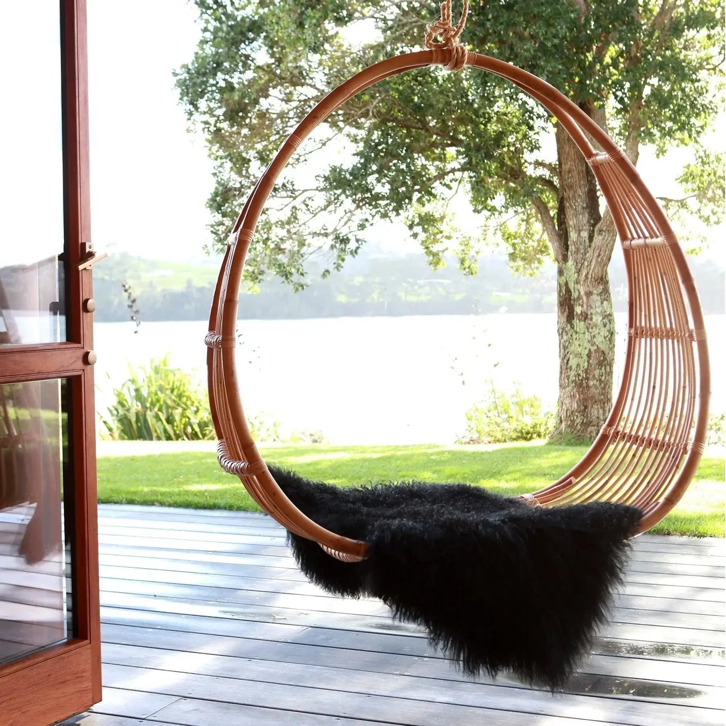 Tibetan Lambskin Rug - Black-FurniturebyDesign.