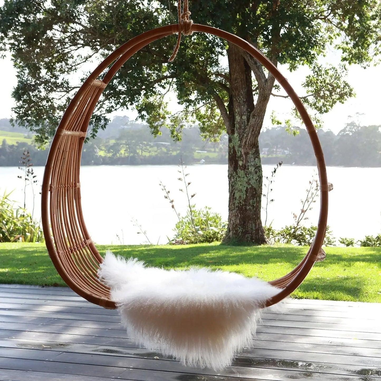 Tibetan Lambskin Rug - Ivory-FurniturebyDesign.
