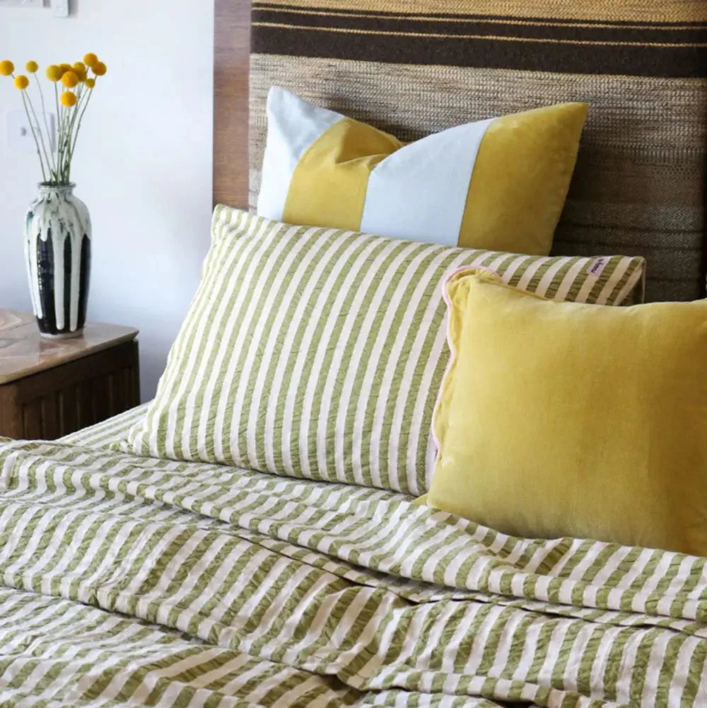 Velvet Stripe Euro Pillowcase-FurniturebyDesign.
