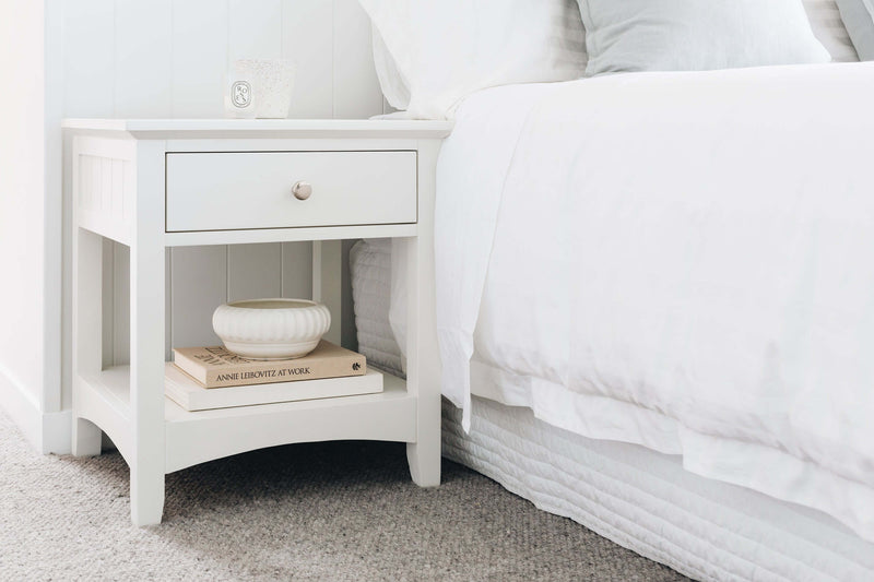 Jessica White 1 drawer Bedside
