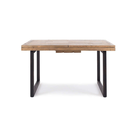 Woodenforge compact extension dining table, angled view